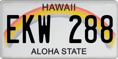 HI license plate EKW288