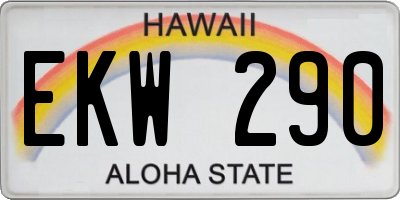 HI license plate EKW290