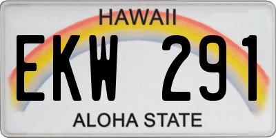 HI license plate EKW291