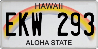 HI license plate EKW293
