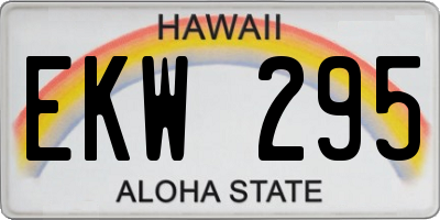HI license plate EKW295