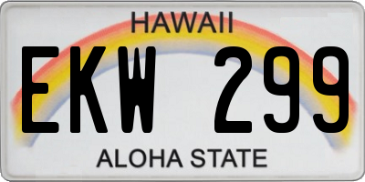 HI license plate EKW299