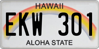 HI license plate EKW301