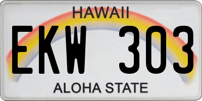 HI license plate EKW303