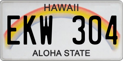 HI license plate EKW304