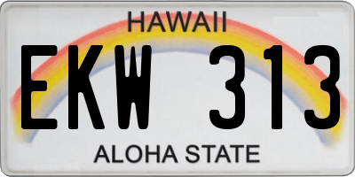 HI license plate EKW313