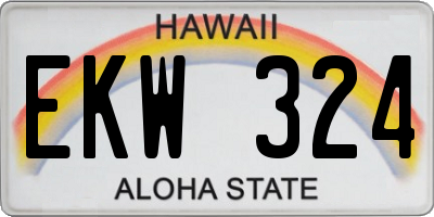 HI license plate EKW324