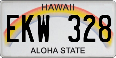 HI license plate EKW328
