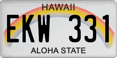 HI license plate EKW331