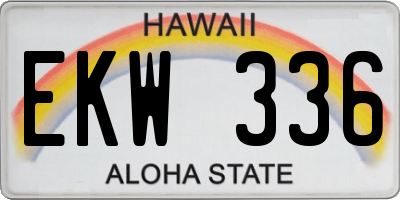 HI license plate EKW336