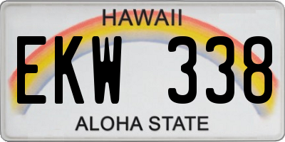 HI license plate EKW338