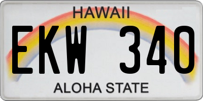 HI license plate EKW340