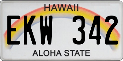 HI license plate EKW342