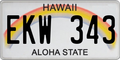 HI license plate EKW343