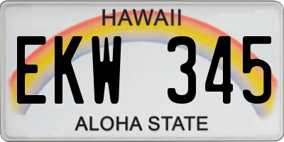 HI license plate EKW345