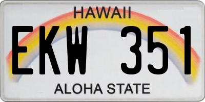 HI license plate EKW351