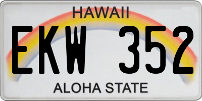 HI license plate EKW352