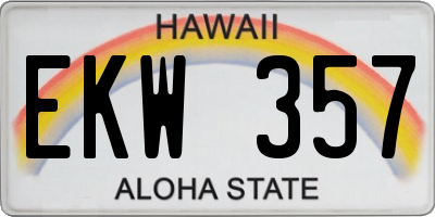 HI license plate EKW357