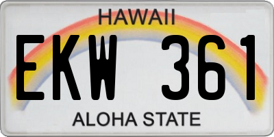 HI license plate EKW361