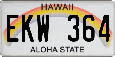 HI license plate EKW364