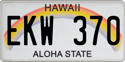 HI license plate EKW370