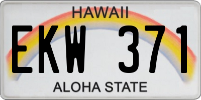 HI license plate EKW371