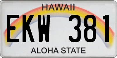 HI license plate EKW381