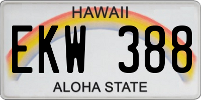 HI license plate EKW388