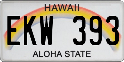 HI license plate EKW393