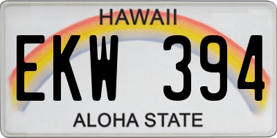 HI license plate EKW394
