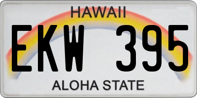 HI license plate EKW395