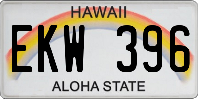 HI license plate EKW396