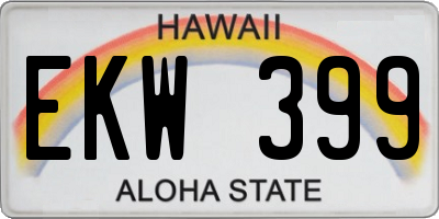 HI license plate EKW399