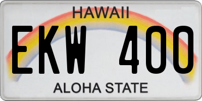 HI license plate EKW400