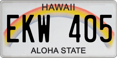 HI license plate EKW405