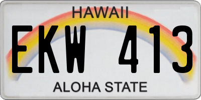 HI license plate EKW413