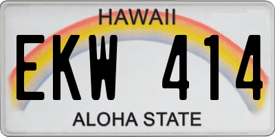 HI license plate EKW414