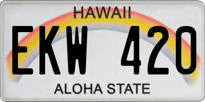 HI license plate EKW420