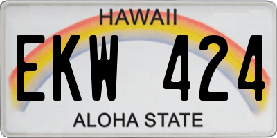 HI license plate EKW424