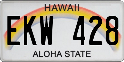 HI license plate EKW428