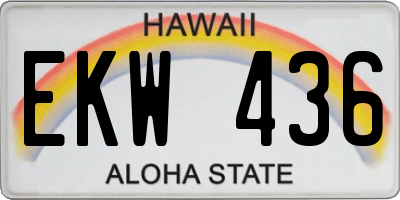 HI license plate EKW436