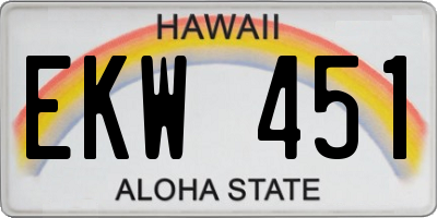 HI license plate EKW451