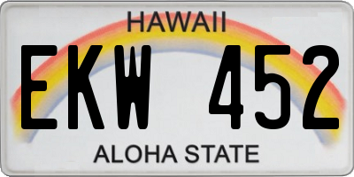 HI license plate EKW452