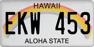 HI license plate EKW453