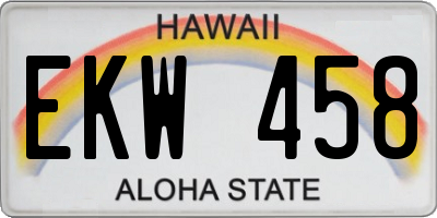 HI license plate EKW458