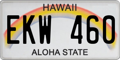 HI license plate EKW460