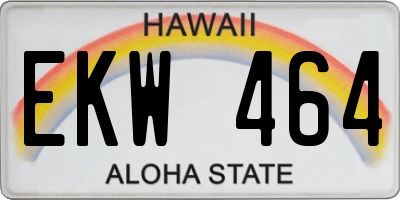 HI license plate EKW464