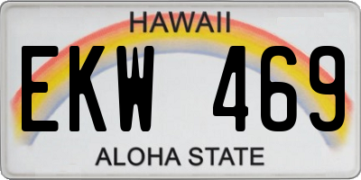 HI license plate EKW469