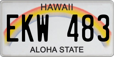 HI license plate EKW483