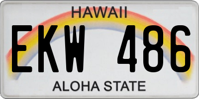 HI license plate EKW486